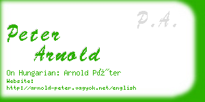 peter arnold business card